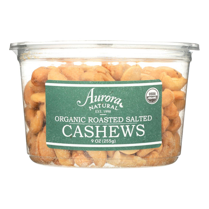 Aurora Natural Products Organic Salted Roasted Cashews - 12 Pack 9 Oz.