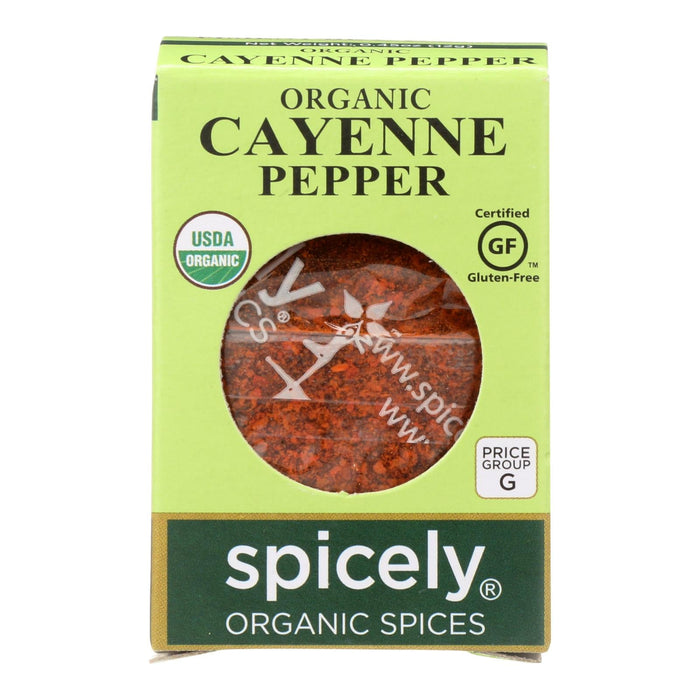 Spicely Organics Organic Cayenne Pepper, 0.45 Oz, Case of 6