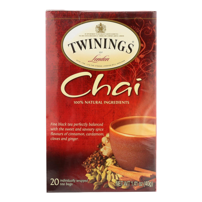 Twinings Classic Chai Black Tea, 20 Bags / Box (Pack of 6)