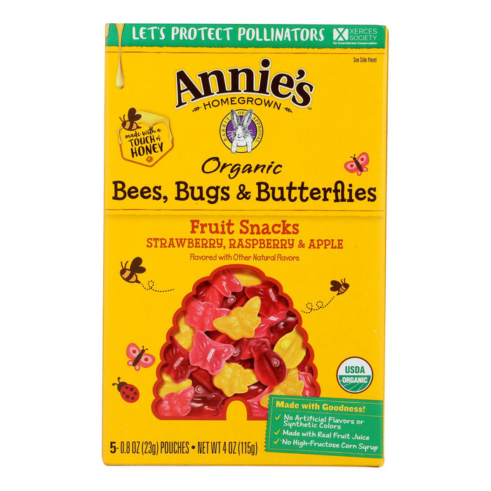 Annie's Homegrown Fruit Snack Triple Berry Bug, 4 Oz, Pack of 10