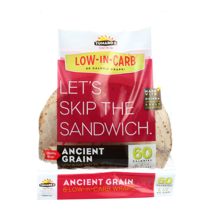 Tumaro's Carb Wise Ancient Grain Wraps, 8-Inch, 48 Count