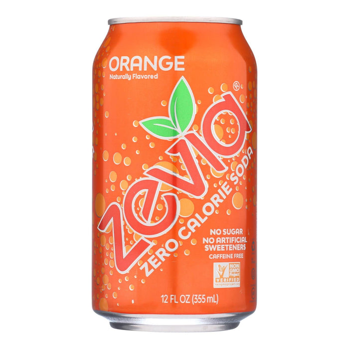 Zevia Orange Soda: Sweet Citrus Refreshment, Zero Calories (Pack of 4 six packs)