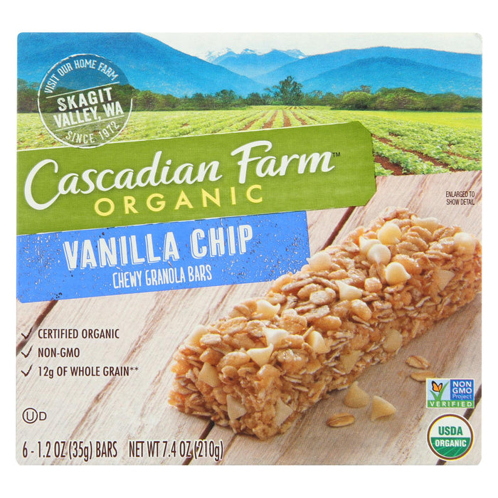 Cascadian Farm Organic Vanilla Chip Chewy Granola Bars - 12 Pack, 7.4 Oz. Each
