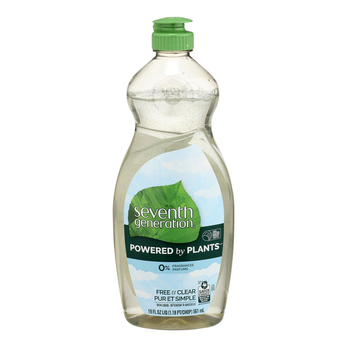 Seventh Generation Free & Clear Dish Liquid (6 Pack, 19 Fl Oz Each)