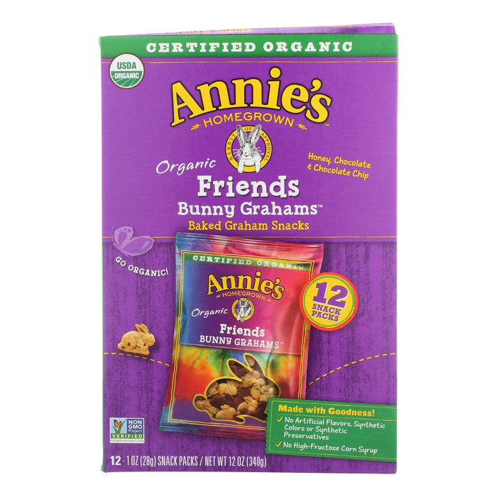 Annie's Bunny Grahams Organic Honey Snacks (4 Count - 12/1 Oz. Cases)