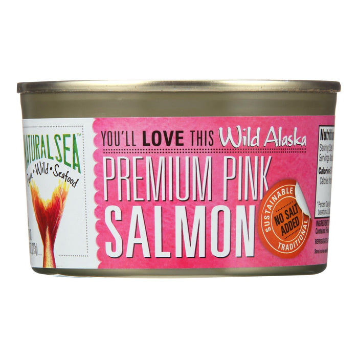 Unsalted Sea Wild Pink Salmon - 7.5 Ounce - Pack of 12