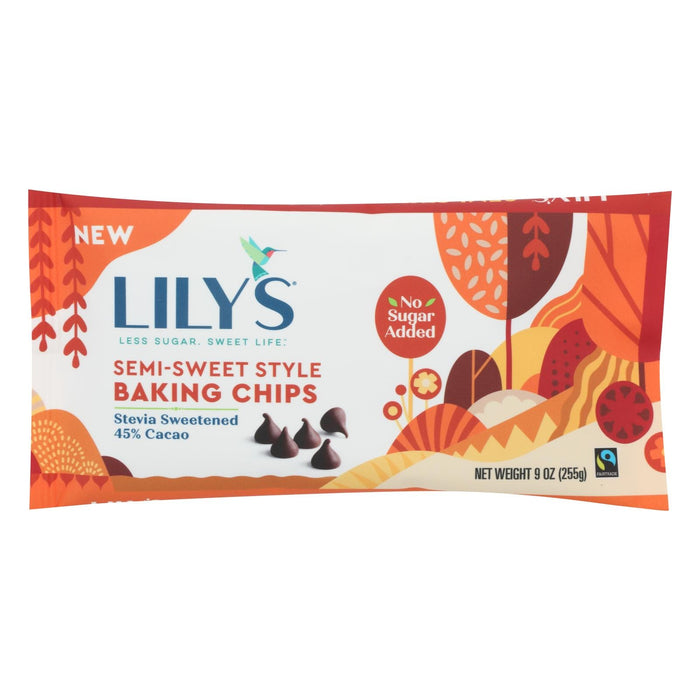 Lily's Sweets Semi-Sweet Style Baking Chips, Pack of 12, 9 Oz. Per Bag