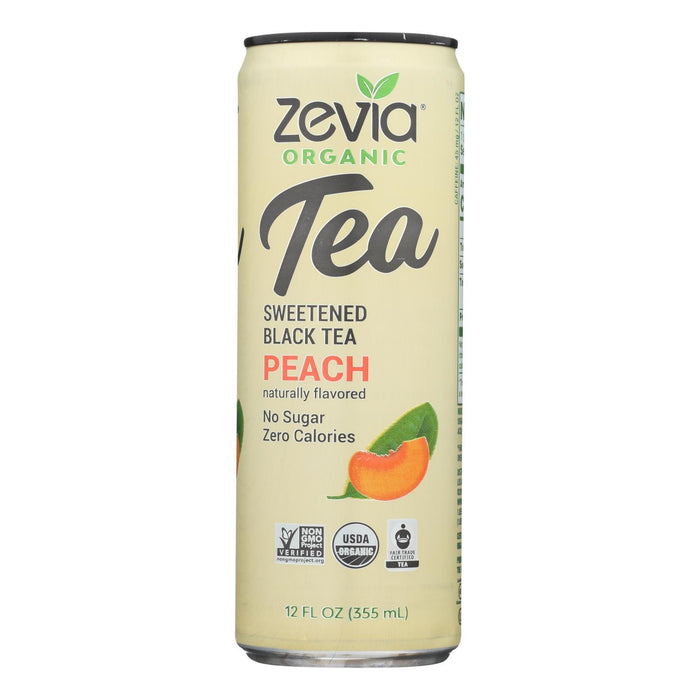 Zevia Zero Calorie Black Peach Tea (Pack of 12 - 12 Fl Oz)