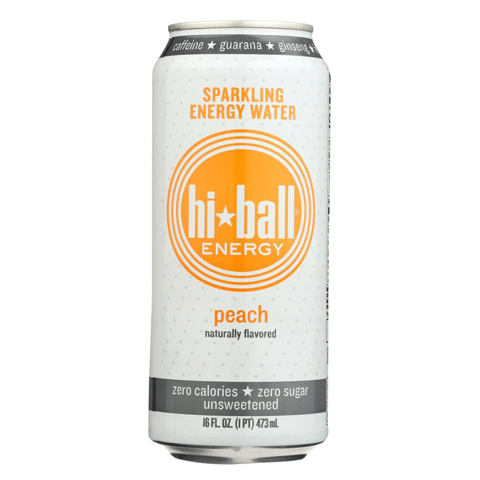 Hi Ball Sparkling Energy Water - Peach (Pack of 1, 8/16 Fl Oz.)