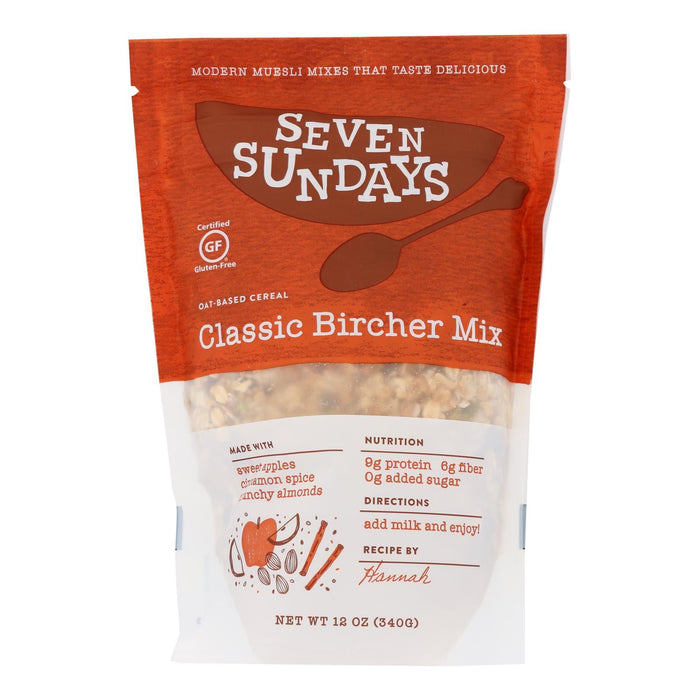 Seven Sundays Unsweetened Bircher Muesli, 12 Oz Pack of 6