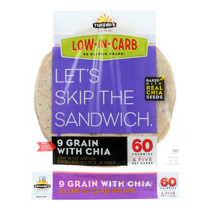 Tumaro's 9 Grain and Seed Low Carb 8-Inch Wraps (6-Pack, 8 Wraps Each)