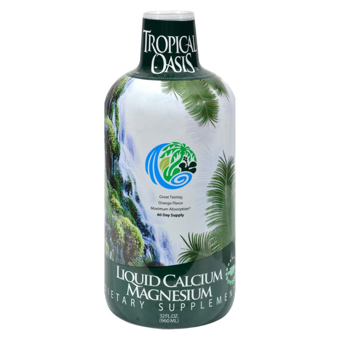 Tropical Oasis Liquid Calcium and Magnesium with Orange Flavor - 32 Fl Oz