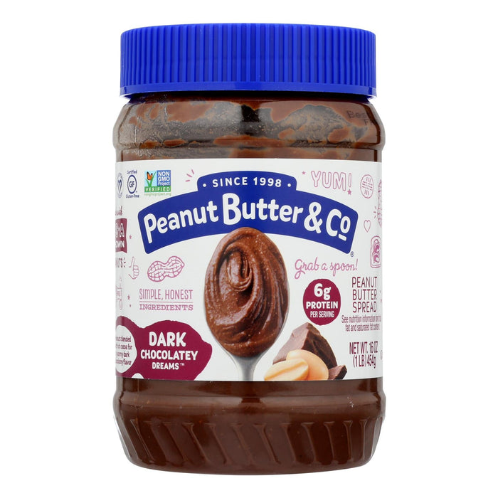 Peanut Butter & Co. Dark Chocolate Dreamy Peanut Butter Spread (Pack of 6 -16 Oz.)