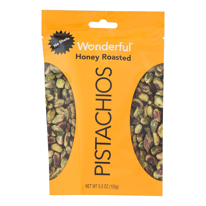 Wonderful Pistachios - No Shell Honey Roasted Pistachios - 5.5 Oz (Pack of 10)