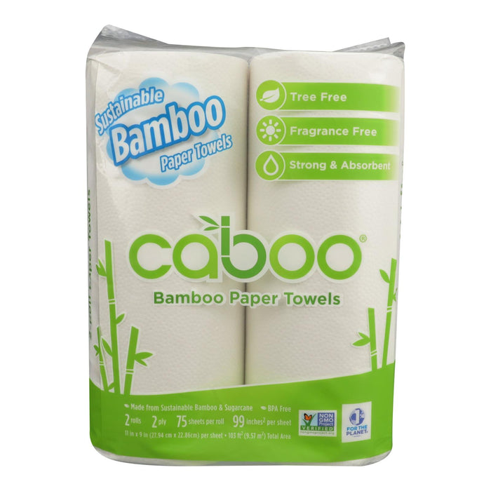 Caboo Paper Towels: 12 Rolls with 150 Sheets (2 Packs of 6)