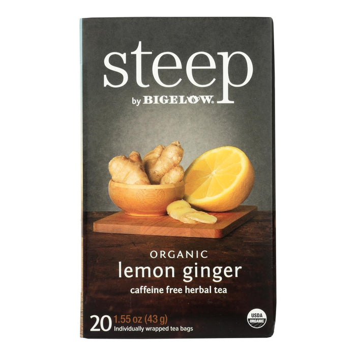 Bigelow Organic Lemon Ginger Herbal Tea, 20 Tea Bags Per Box (Pack of 6)