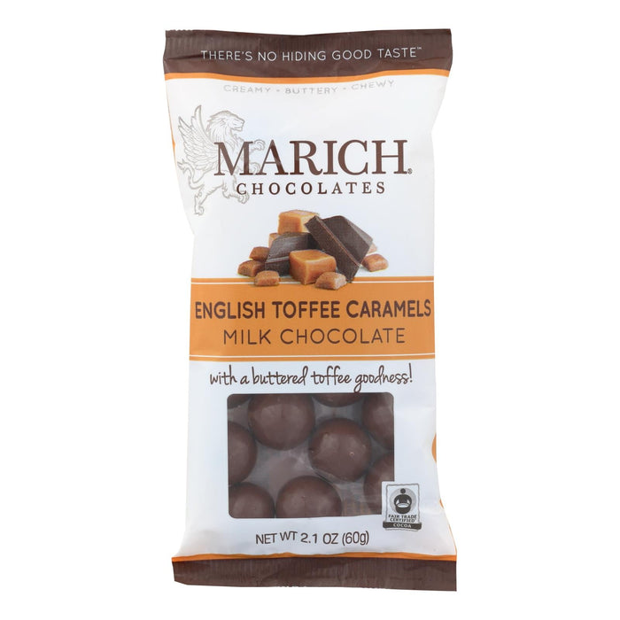 Marich English Toffee Milk Chocolate Caramels (Pack of 12 - 2.1 Oz.)