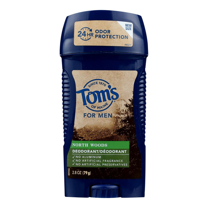 Tom's of Maine Natural Deodorant for Men, North Woods Scent, 2.8 Oz. Stick (Pack of 6)