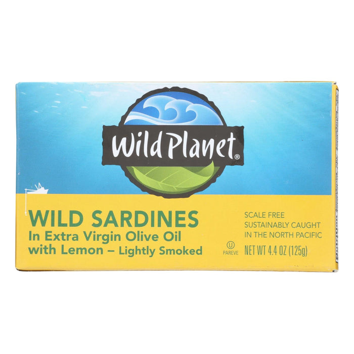 Wild Planet Sardines Infused with Lemon Oil (Pack of 12 - 4.375 Oz.)
