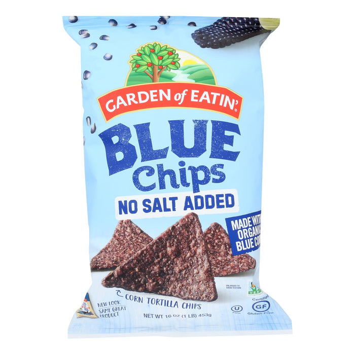 Garden of Eatin' Unsalted Blue Corn Tortilla Chips, 16 Oz. (Pack of 12)