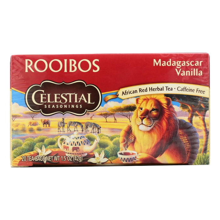 Celestial Seasonings Madagascar Vanilla Red Tea Caffeine Free (Pack of 6 - 20 Tea Bags)