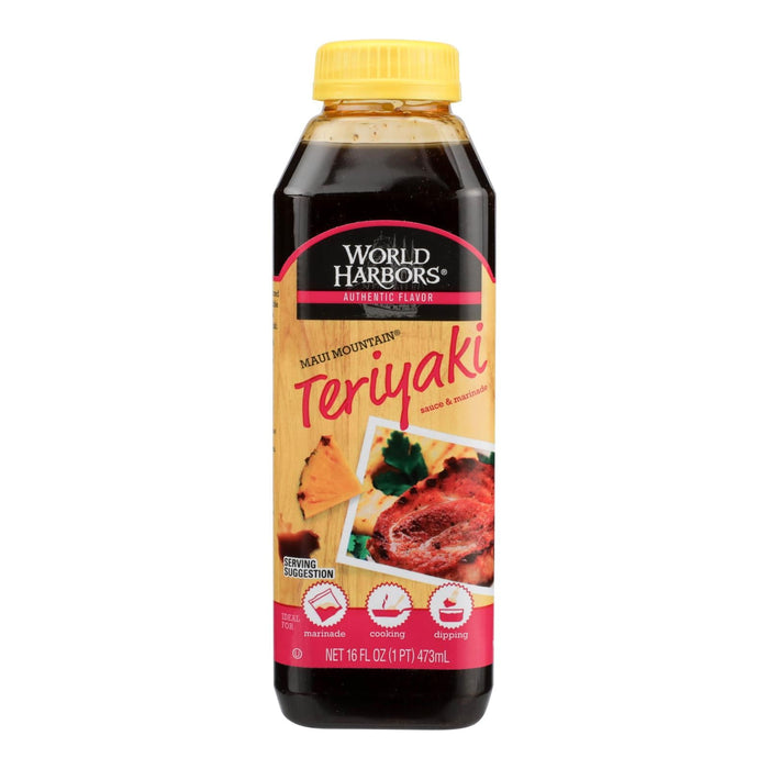 World Harbor Maui Mountain Teriyaki Marinade and Sauce - Pack of 6 (16 Fl Oz. Each)