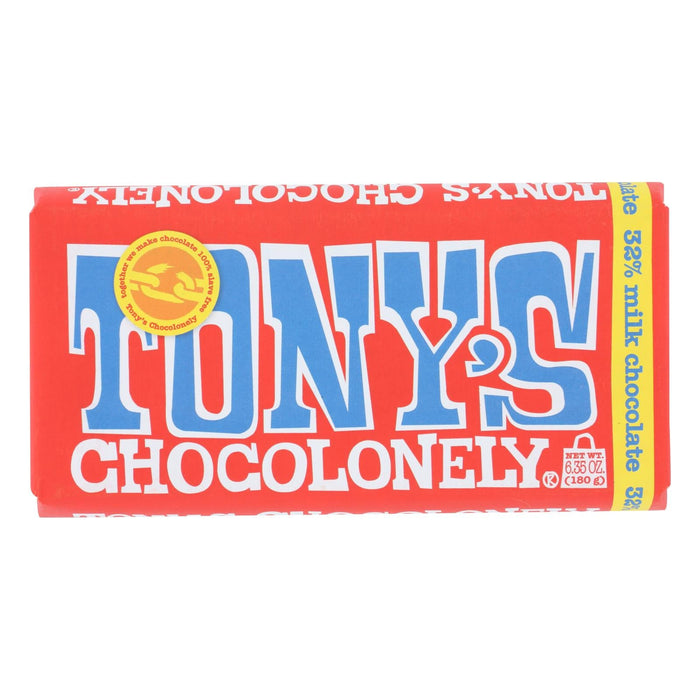 Tony's Chocolonely Milk Chocolate Bar (Pack of 15) - 32% Cocoa, 6.35 Oz.