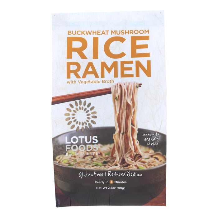 Lotus Foods Buckwheat Mushroom Brown Rice Ramen with Vegetable Soup 10 Pack - 2.8 Oz. Each