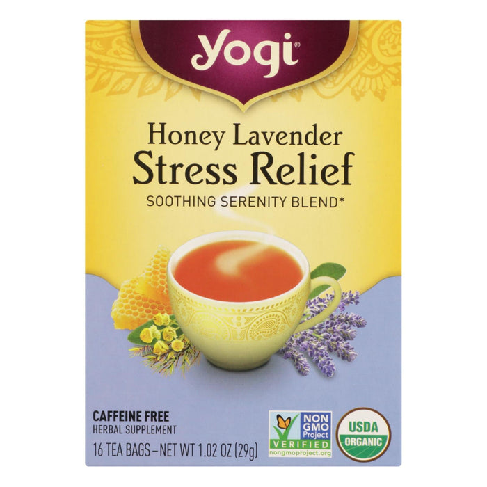 Yogi Stress Relief Honey Lavender Caffeine-Free Herbal Tea - 6x16 Tea Bags