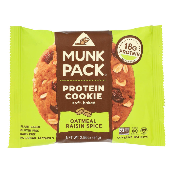 Munk Pack Protein Cookie (Pack of 6) - Oatmeal Raisin Spice, 2.96 Oz.