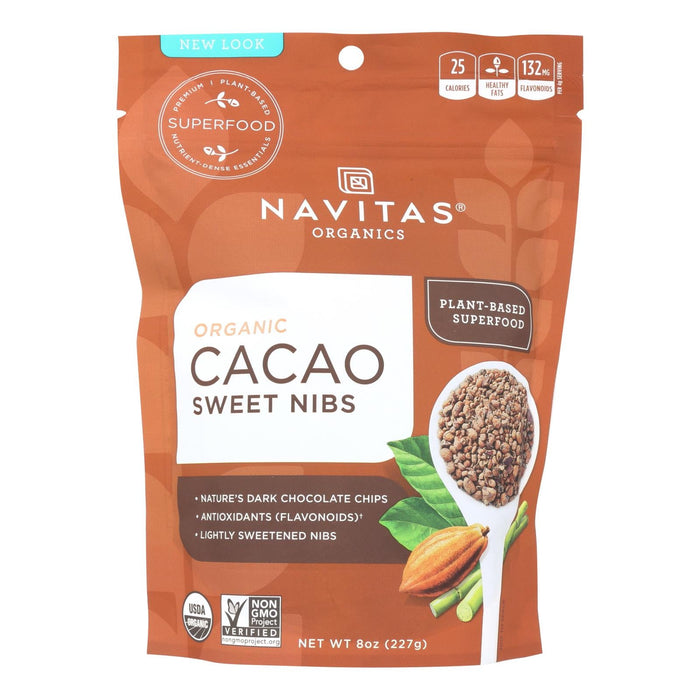 Navitas Naturals Organic Sweetened Cacao Nibs, 8 Oz., Pack of 6