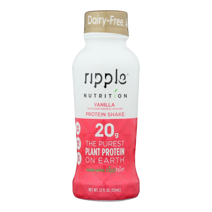 Ripple Foods PBC Plant-Based Vanilla Shake, 12-Pack of 12 Fl Oz Cartons