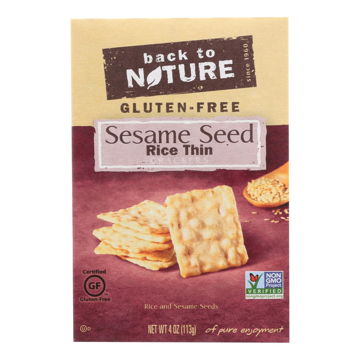 Back To Nature Rice Thin Crackers with Sesame Seeds (12 count, 4 Oz. per pack)