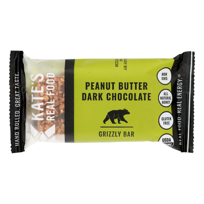 Kate's Real Food Bar Grzly Peanut Butter Dark Chocolate 2.2 Oz Case of 12