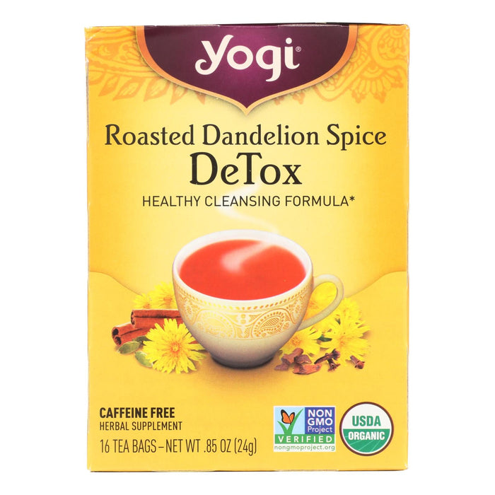 Yogi Organic Roasted Dandelion Detox Herbal Tea Bags, 6x16 Count