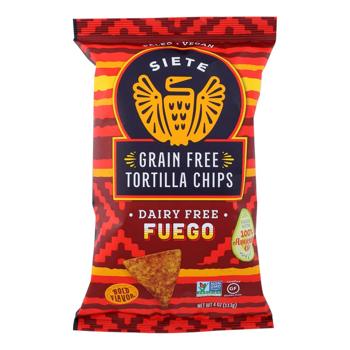 Siete Fuego Tortilla Chips: 4 Oz. (Pack of 6)