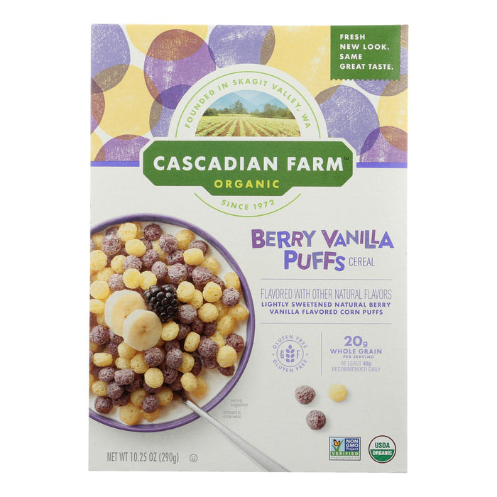 Cascadian Farm Organic Berry Vanilla Puff Cereal - 10.25 Oz (Pack of 12)