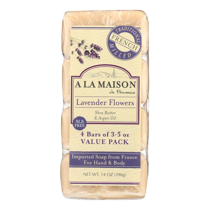 A La Maison Lavender Flowers Moisturizing Bar Soap (Pack of 4)