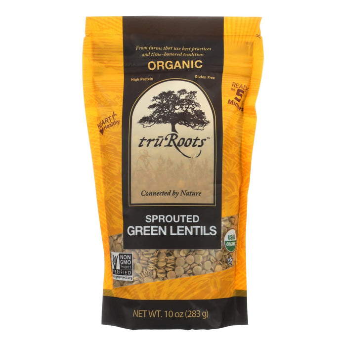 Truroots Organic High-Protein Sprouted Green Lentils - 6 x 10 Oz. Packs