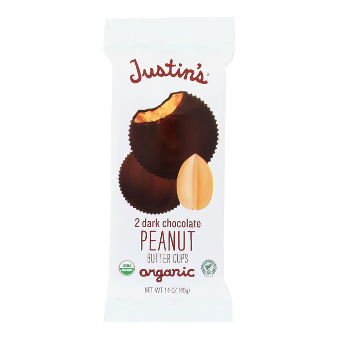 Justin's Organic Peanut Butter Cups with Dark Chocolate (Pack of 12 - 1.4 Oz.)