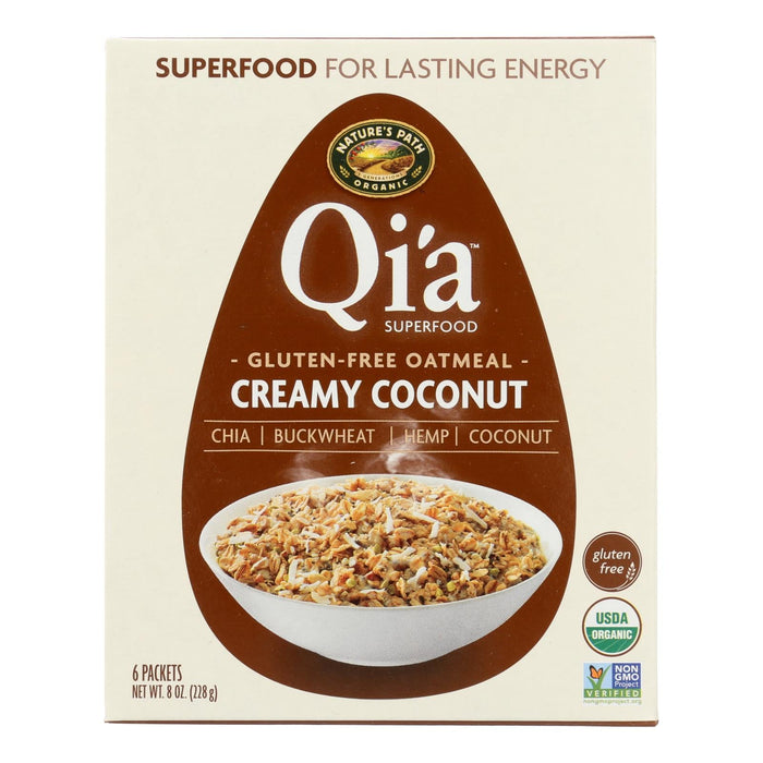 Nature's Path Organic Qi'a Superfood Hot Oatmeal: Creamy Coconut, 8 Oz. (Pack of 6)