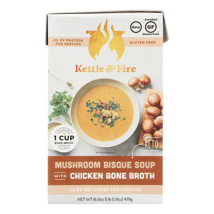 Kettle and Fire: Keto Mushroom Bisque Soup (Pack of 6 - 16.9 Oz.)