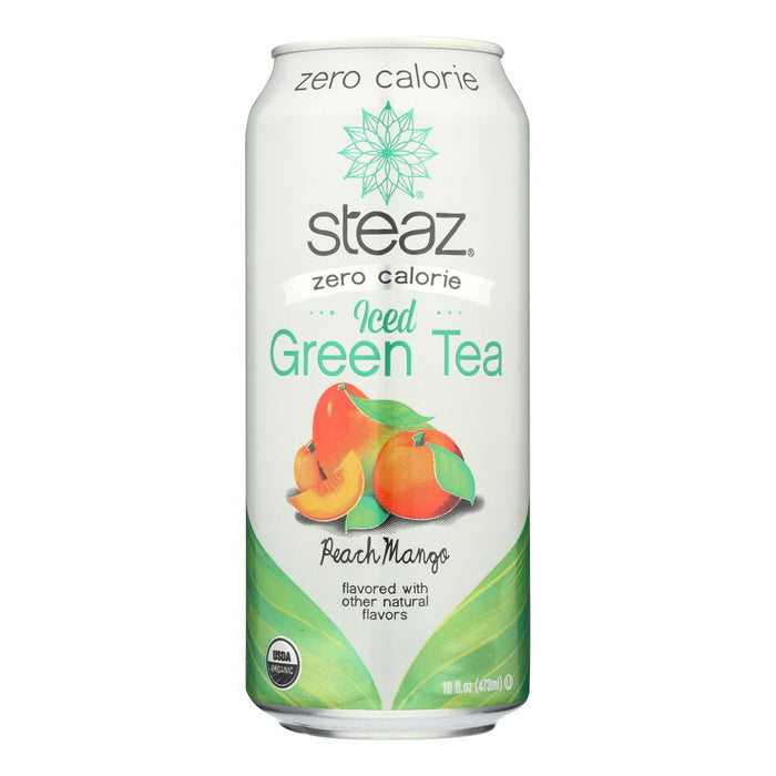 Steaz Zero Calorie Green Tea, Peach Mango, 12 Pack, 16 Fl Oz Bottles