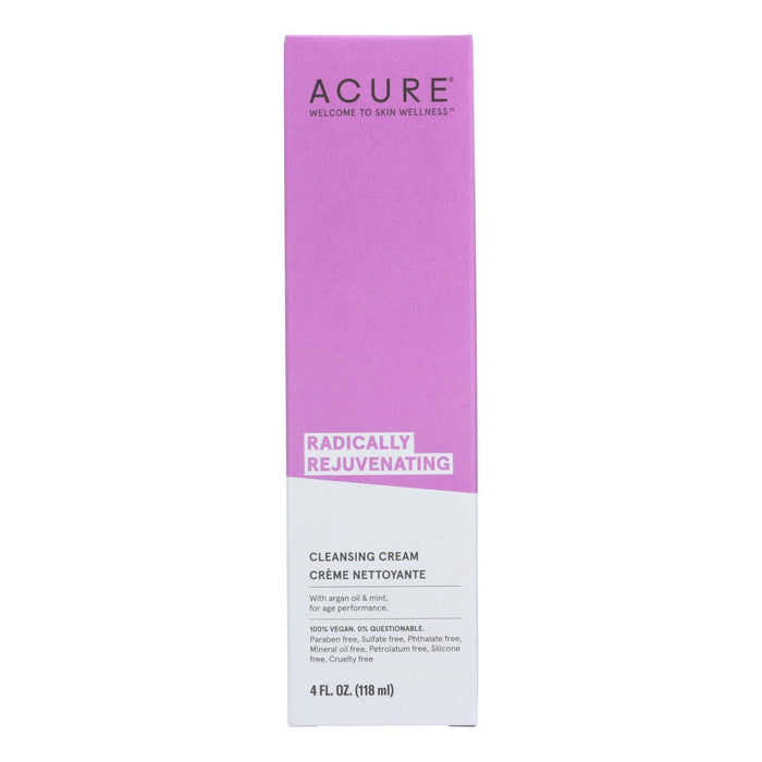 Acure Argan Oil & Mint Facial Cleansing Cream, 4 Fl Oz