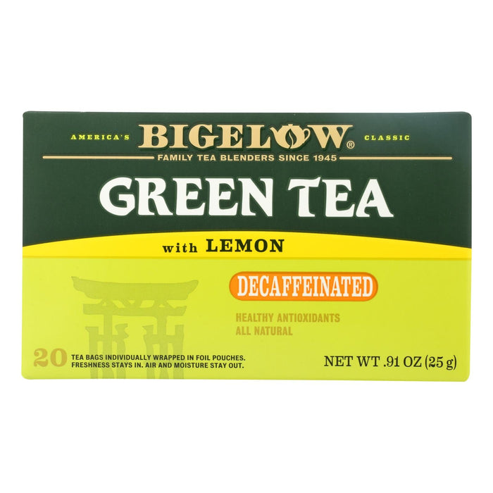 Bigelow Decaf Green Tea with Lemon - 20 Tea Bags/Box (Pack of 6)