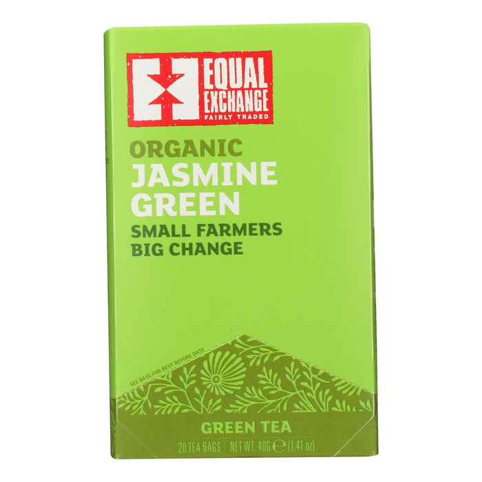 Equal Exchange Organic Jasmine Green Tea 20 Tea Bags, Pack of 6