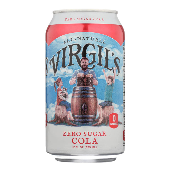 Virgil's Rootbeer Zero Sugar Cola (Pack of 4 - 6/12 Fl Oz)