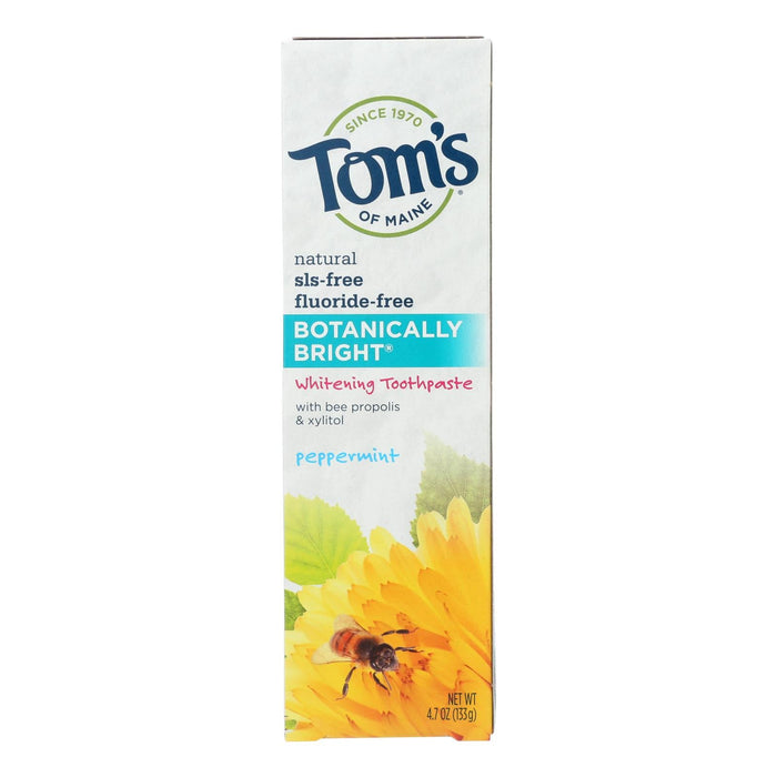 Tom's of Maine Botanically Bright Peppermint Toothpaste - 4.7 Oz Pack of 6