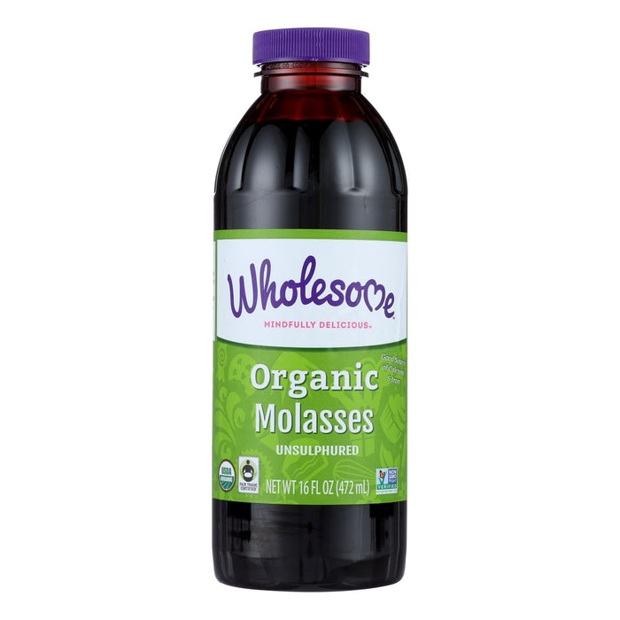 Wholesome Organic Premium Blackstrap Molasses for Baking and Sweetening (Pack of 12 - 16 Oz Bottles)