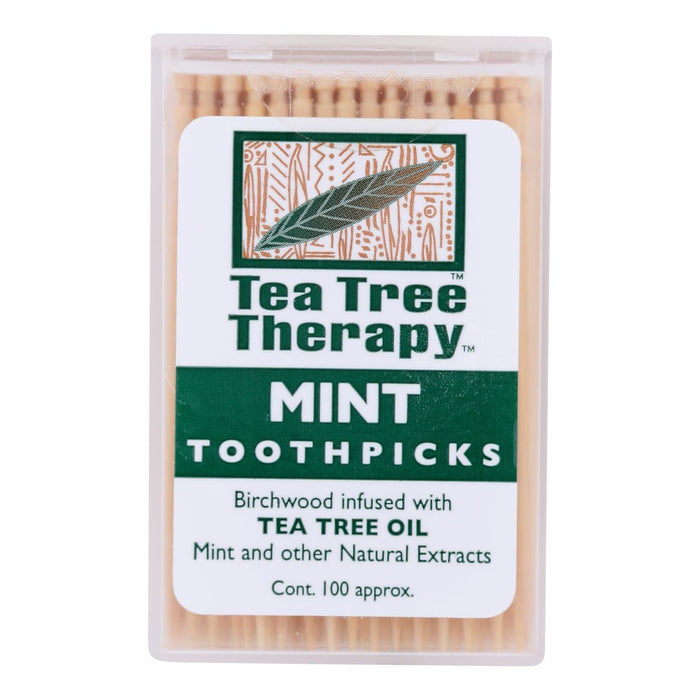 Tea Tree Therapy Toothpicks: 12 Packs of 100 Toothpicks Infused with Tea Tree Oil's Power